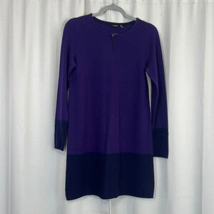 Magaschoni Cashmere Color Block Long Sleeve‎ Sweater Dress Size Small